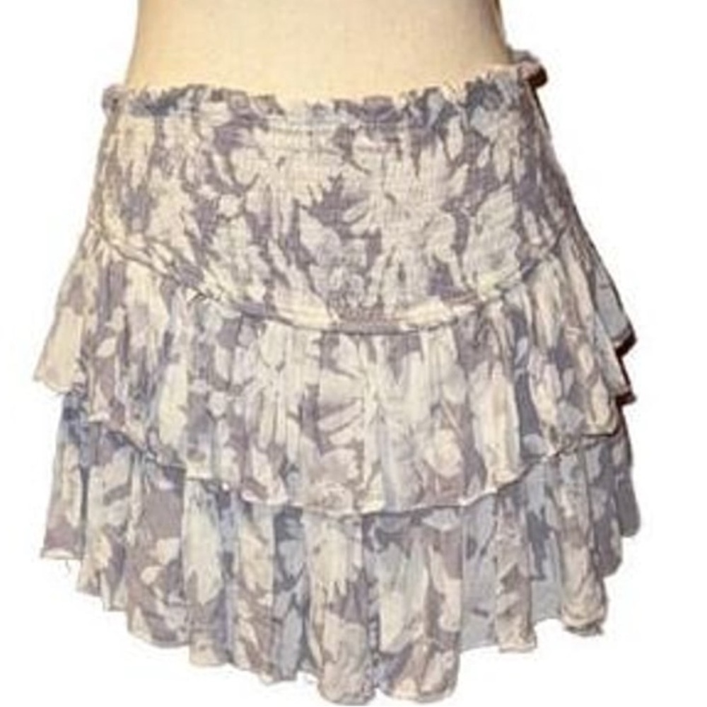 Mustard Seed Gray and White Bubble Mini Skirt